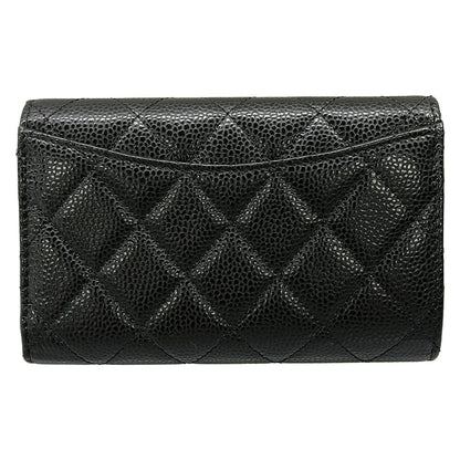 Chanel Trifold Wallet Classic Flap Quilted Black Gold — view 2