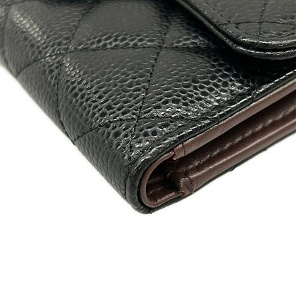 Chanel Trifold Wallet Classic Flap Quilted Black Gold — view 6