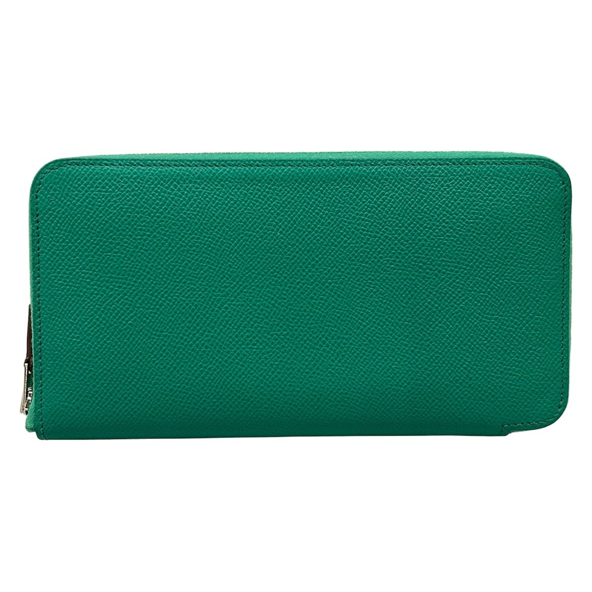 Hermes Wallet Azap Long Silk in Vert Jade Zip Around Silver