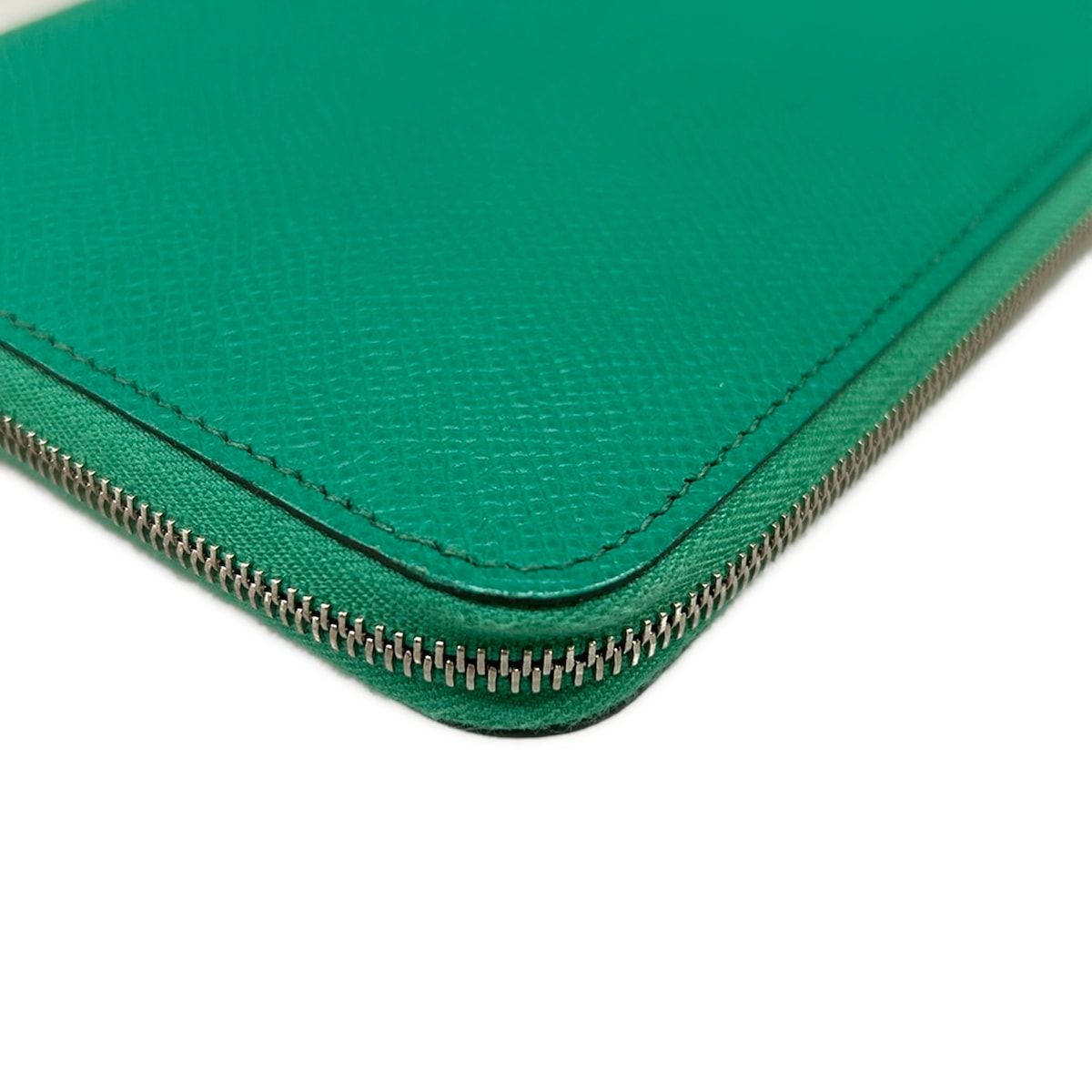 Hermes Wallet Azap Long Silk in Vert Jade Zip Around Silver — view 7