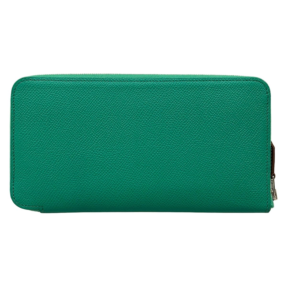 Hermes Wallet Azap Long Silk in Vert Jade Zip Around Silver — view 2