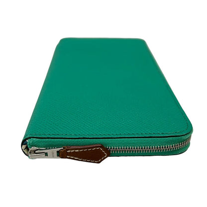 Hermes Wallet Azap Long Silk in Vert Jade Zip Around Silver — view 8