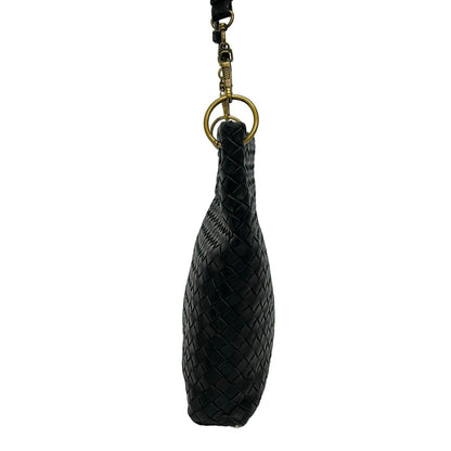 Bottega Veneta Shoulder Bag Intrecciato Black Crossbody Removable Strap Leather — view 3