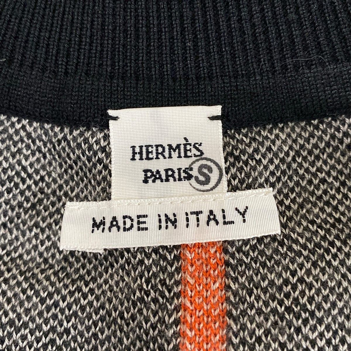 Hermes Long Sleeve Sweater 36 S Orange Chain Cashmere Silk — view 3