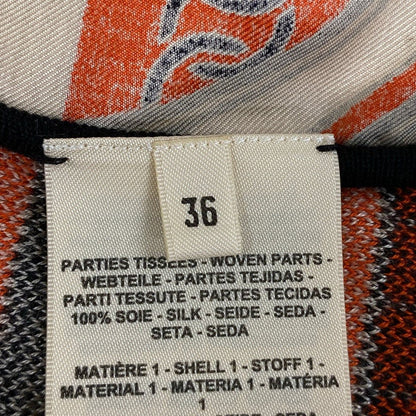 Hermes Long Sleeve Sweater 36 S Orange Chain Cashmere Silk — view 5