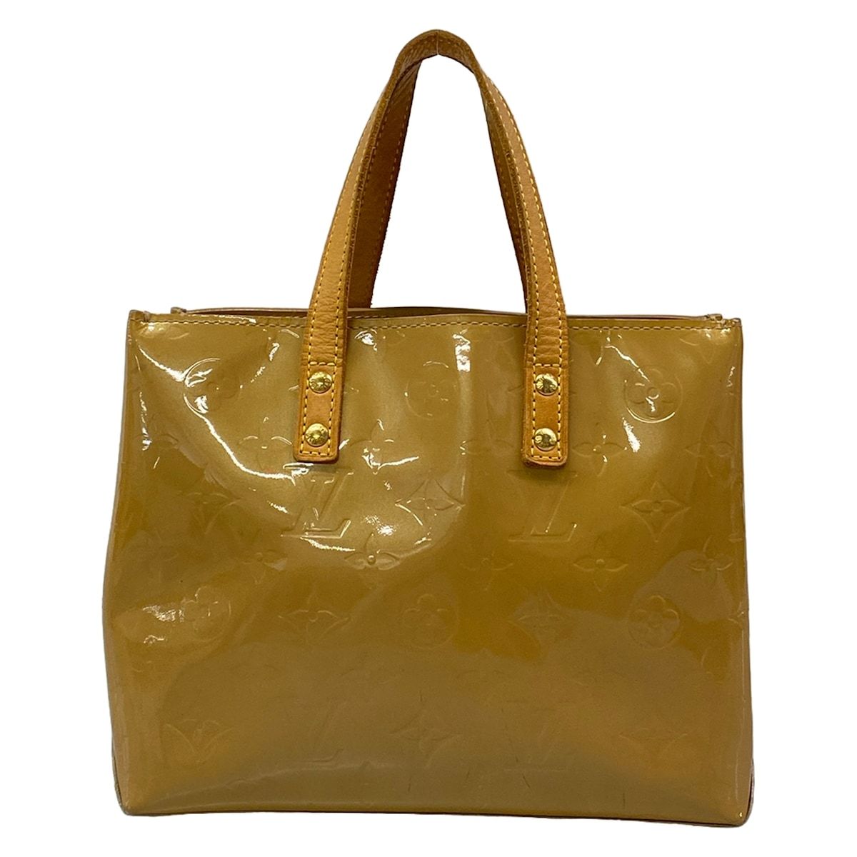 Louis Vuitton Handbag Monogram Vernis Reed PM Noisette Leather