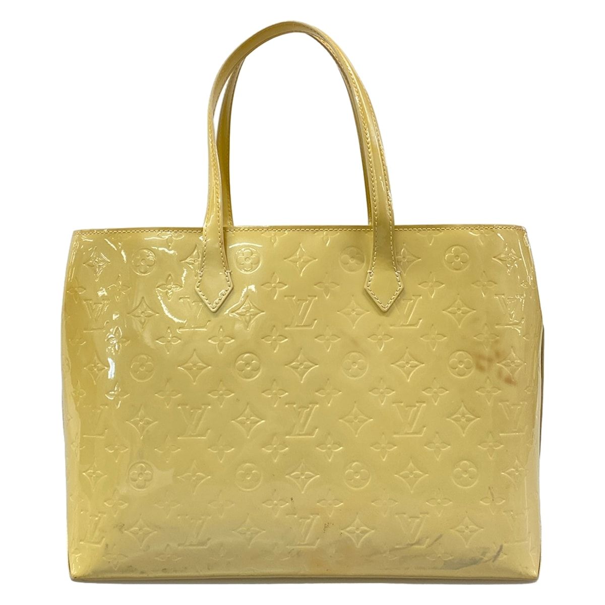 Louis Vuitton Tote Monogram Vernis Wilshire MM Blanc Corail Leather — view 3