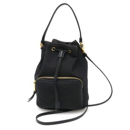 Prada Logo Jacquard 2-Way Bucket Shoulder