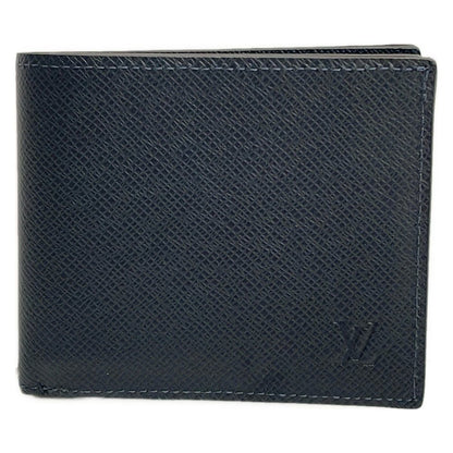 Louis Vuitton Bifold Wallet Taiga Portefeuille Amerigo Ocean Leather