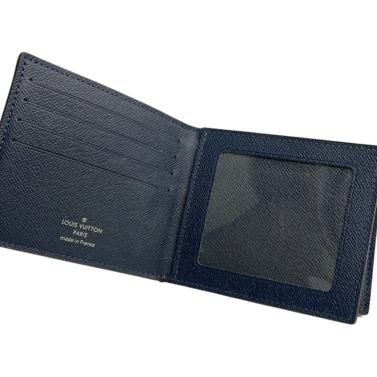 Louis Vuitton Bifold Wallet Taiga Portefeuille Amerigo Ocean Leather — view 3