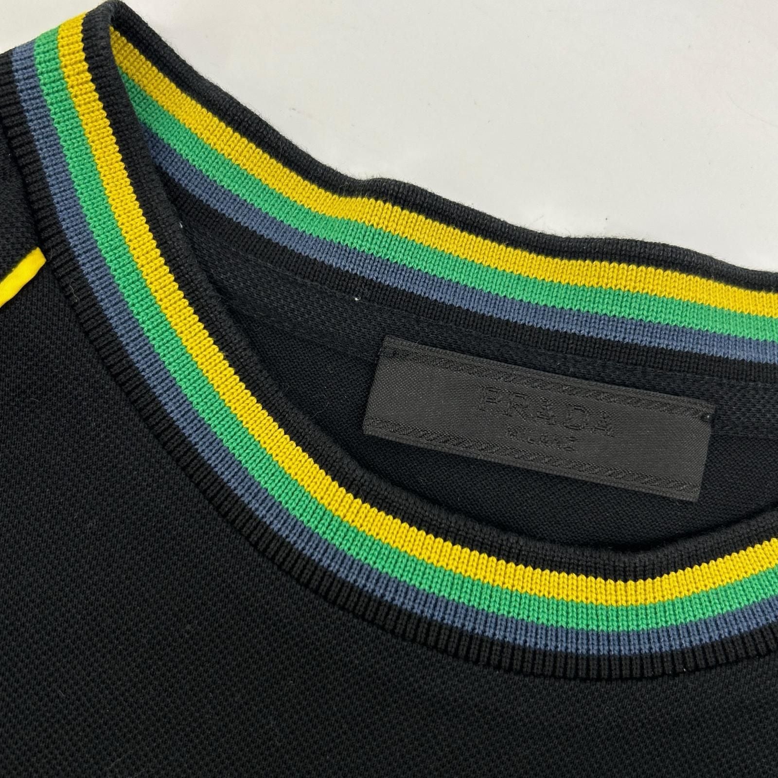 Prada Black Pique Ruba Logo T-Shirt — view 7