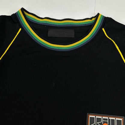 Prada Black Pique Ruba Logo T-Shirt — view 9