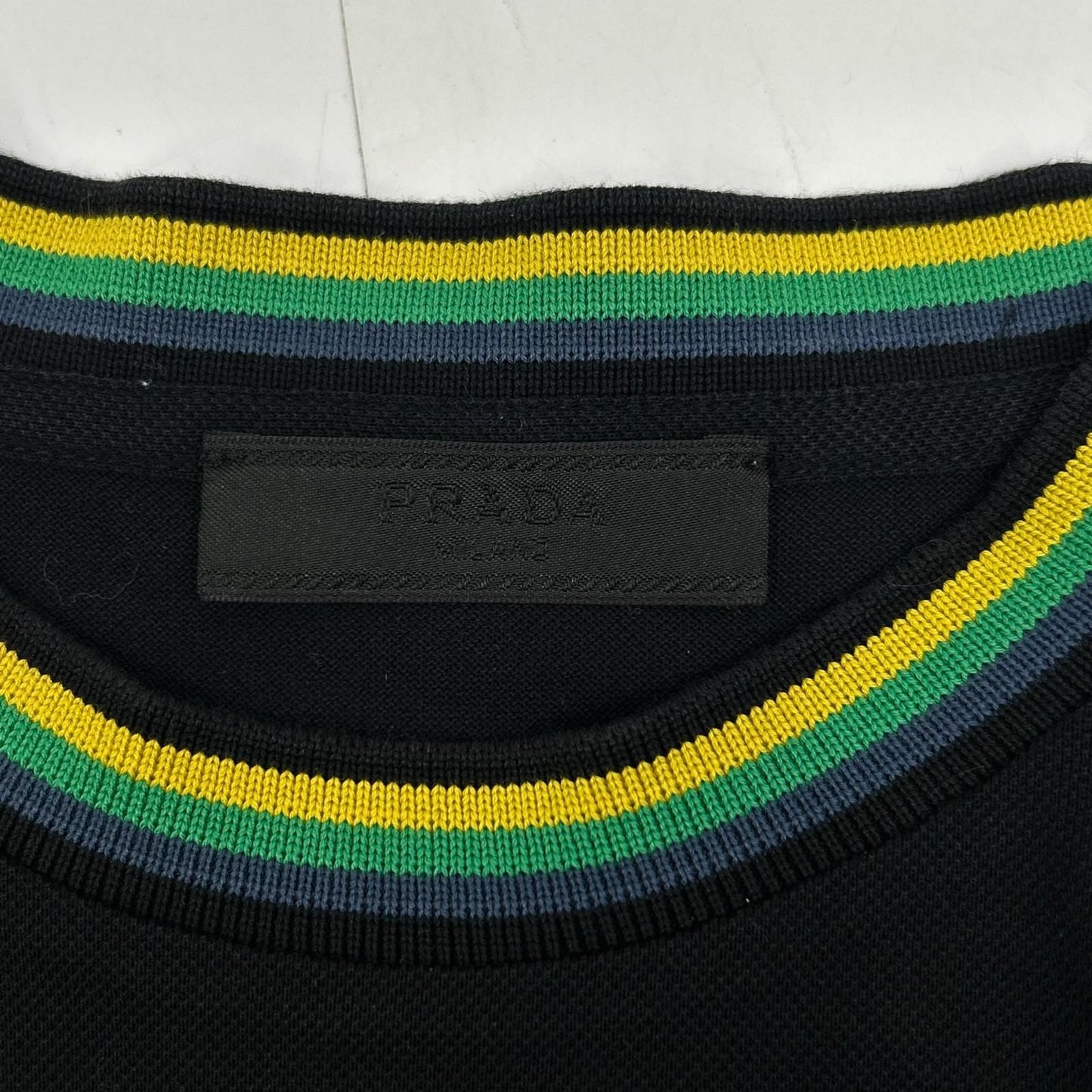 Prada Black Pique Ruba Logo T-Shirt — view 3