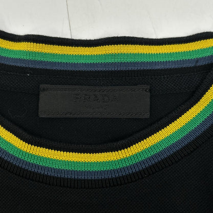 Prada Black Pique Ruba Logo T-Shirt — view 3