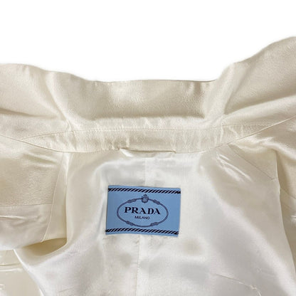 Prada Jacket 36 S White Long Sleeve Spring Wool Silk — view 8