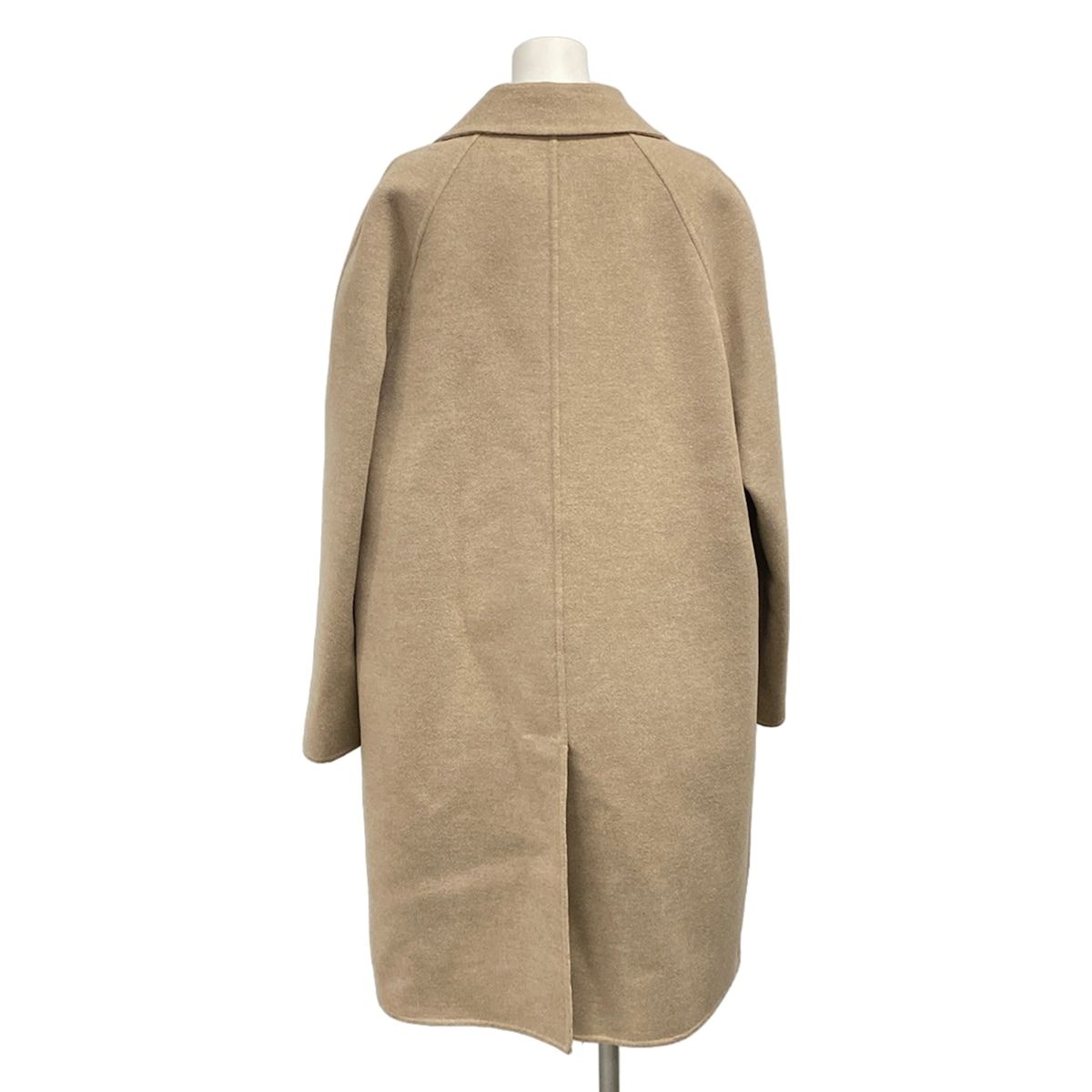 Fendi Coat 42 M Beige Long Sleeve Autumn Inside Zucca Pattern Wool Silk — view 2