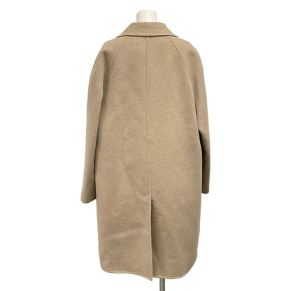 Fendi Coat 42 M Beige Long Sleeve Autumn Inside Zucca Pattern Wool Silk — view 2