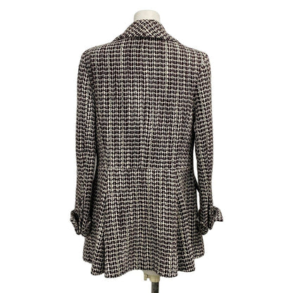 Chanel Jacket 42 L Dark Brown Long Sleeve Tweed Winter Autumn Wool — view 2