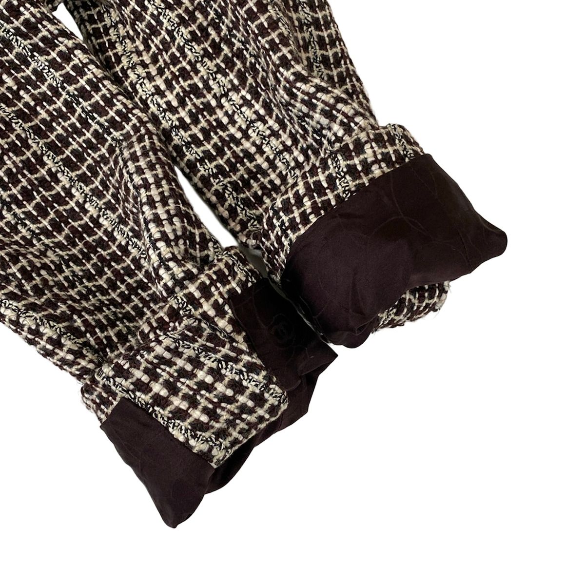 Chanel Jacket 42 L Dark Brown Long Sleeve Tweed Winter Autumn Wool — view 6