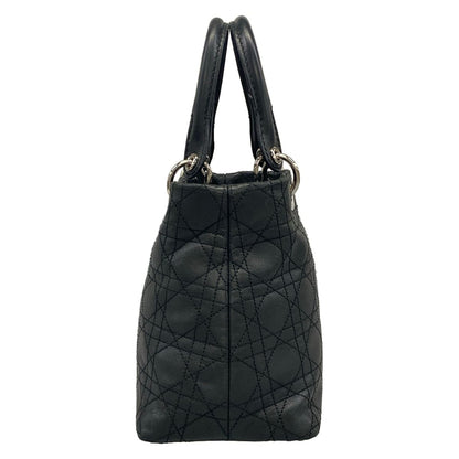 Dior Handbag Cannage Stitch Black Leather — view 2