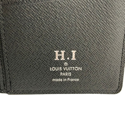 Louis Vuitton Wallet Taiga Portefeuille Brazza Ardoise Initial Leather — view 6