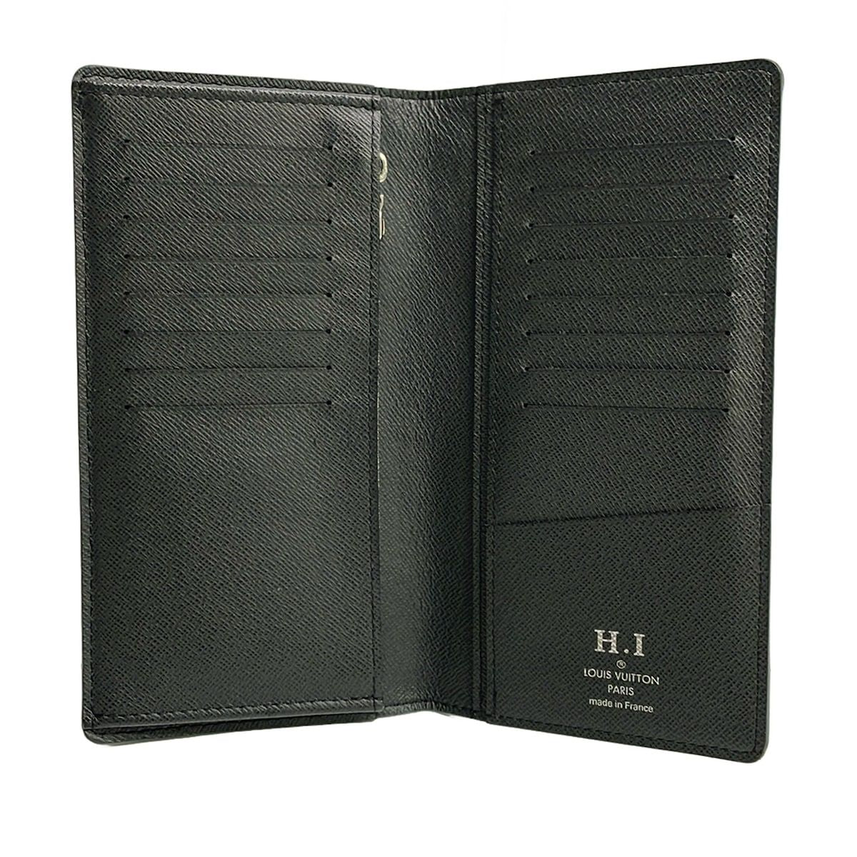Louis Vuitton Wallet Taiga Portefeuille Brazza Ardoise Initial Leather — view 3