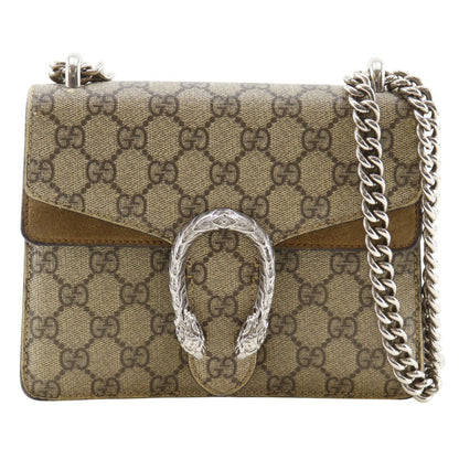 Gucci Dionysus Mini Chain Shoulder GG Supreme Canvas Brown