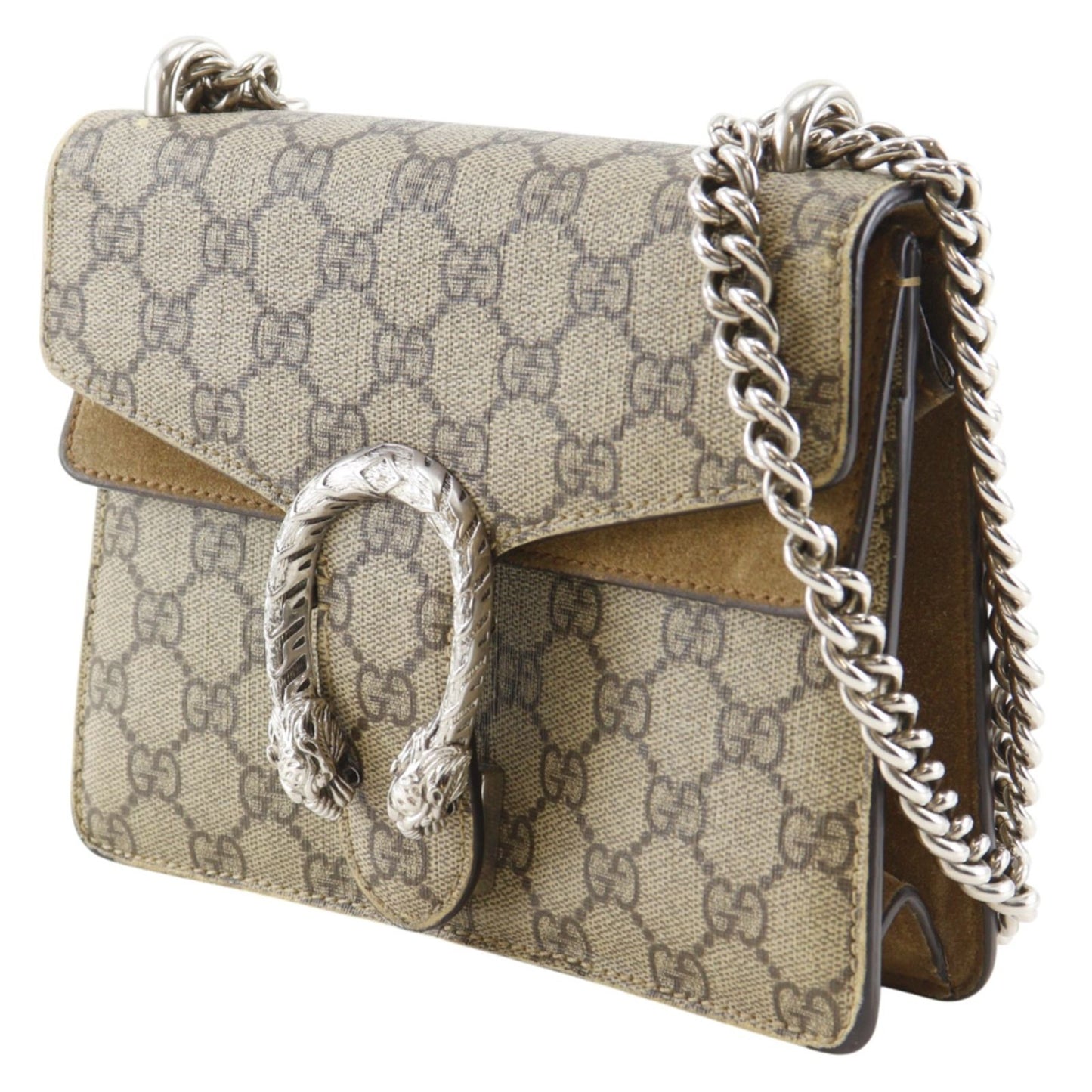 Gucci Dionysus Mini Chain Shoulder GG Supreme Canvas Brown — view 2
