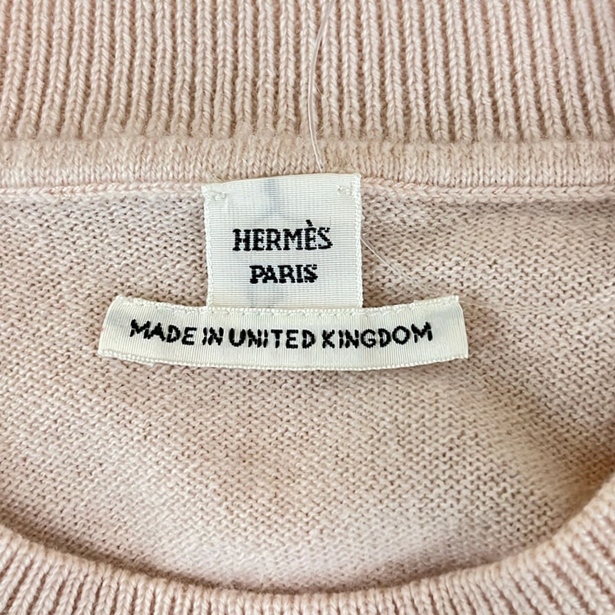 Hermes Long Sleeve Sweater 38 M Light Pink Crew Neck Cashmere — view 3
