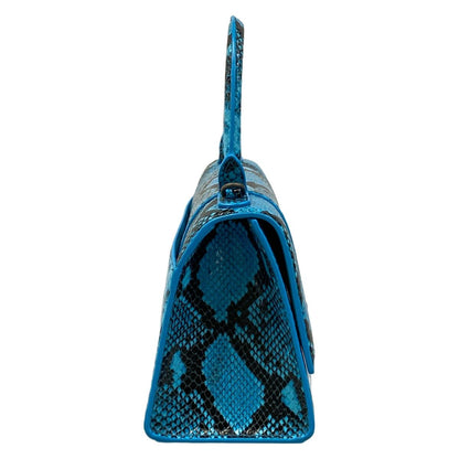 Balenciaga Handbag Hour Glass Small Blue Embossed Leather — view 2
