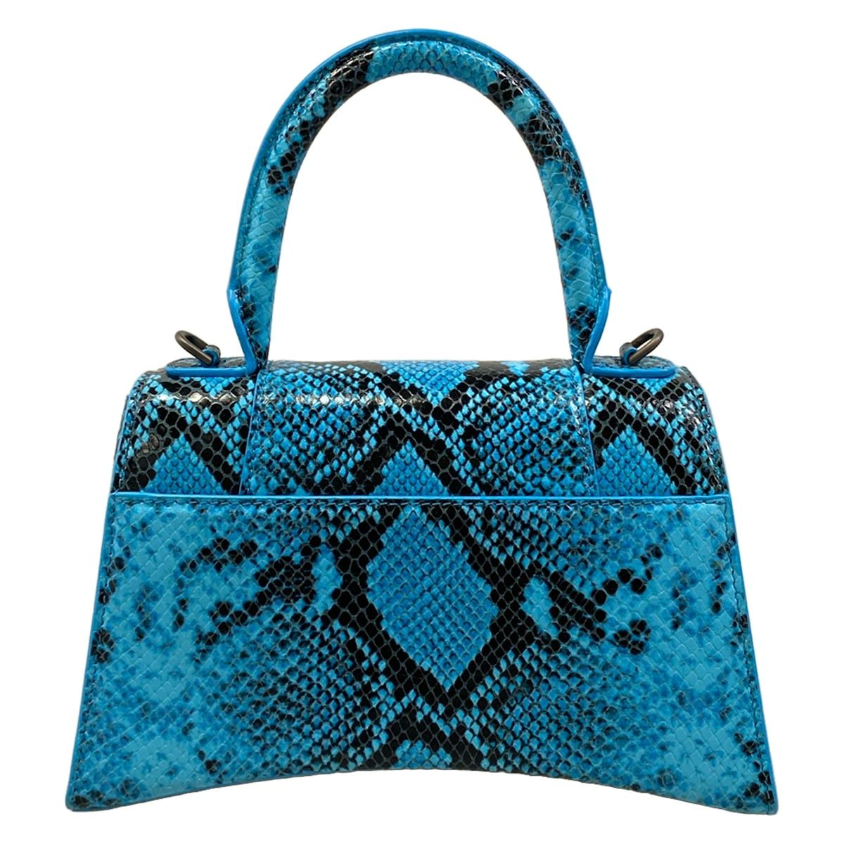 Balenciaga Handbag Hour Glass Small Blue Embossed Leather — view 3