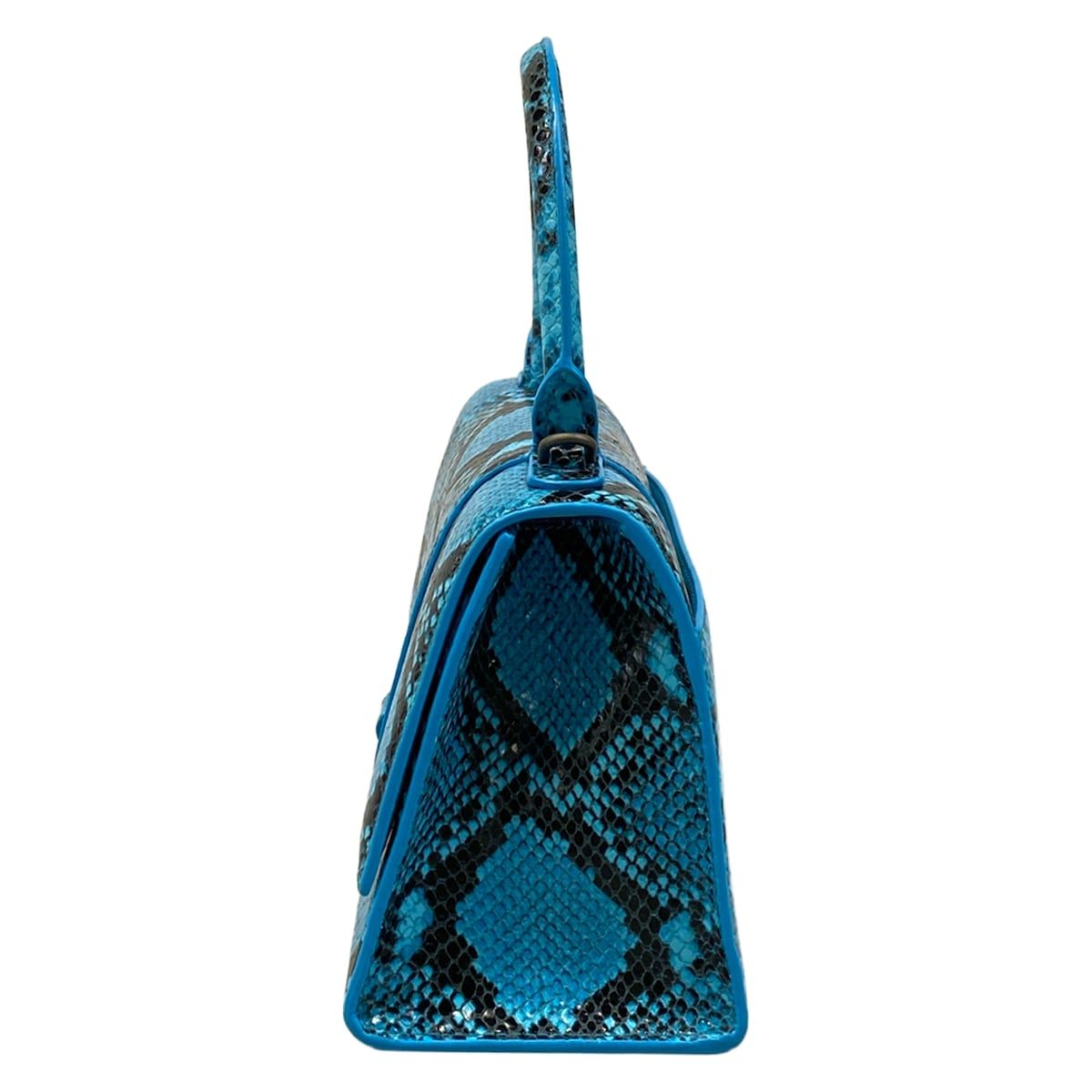 Balenciaga Handbag Hour Glass Small Blue Embossed Leather — view 4