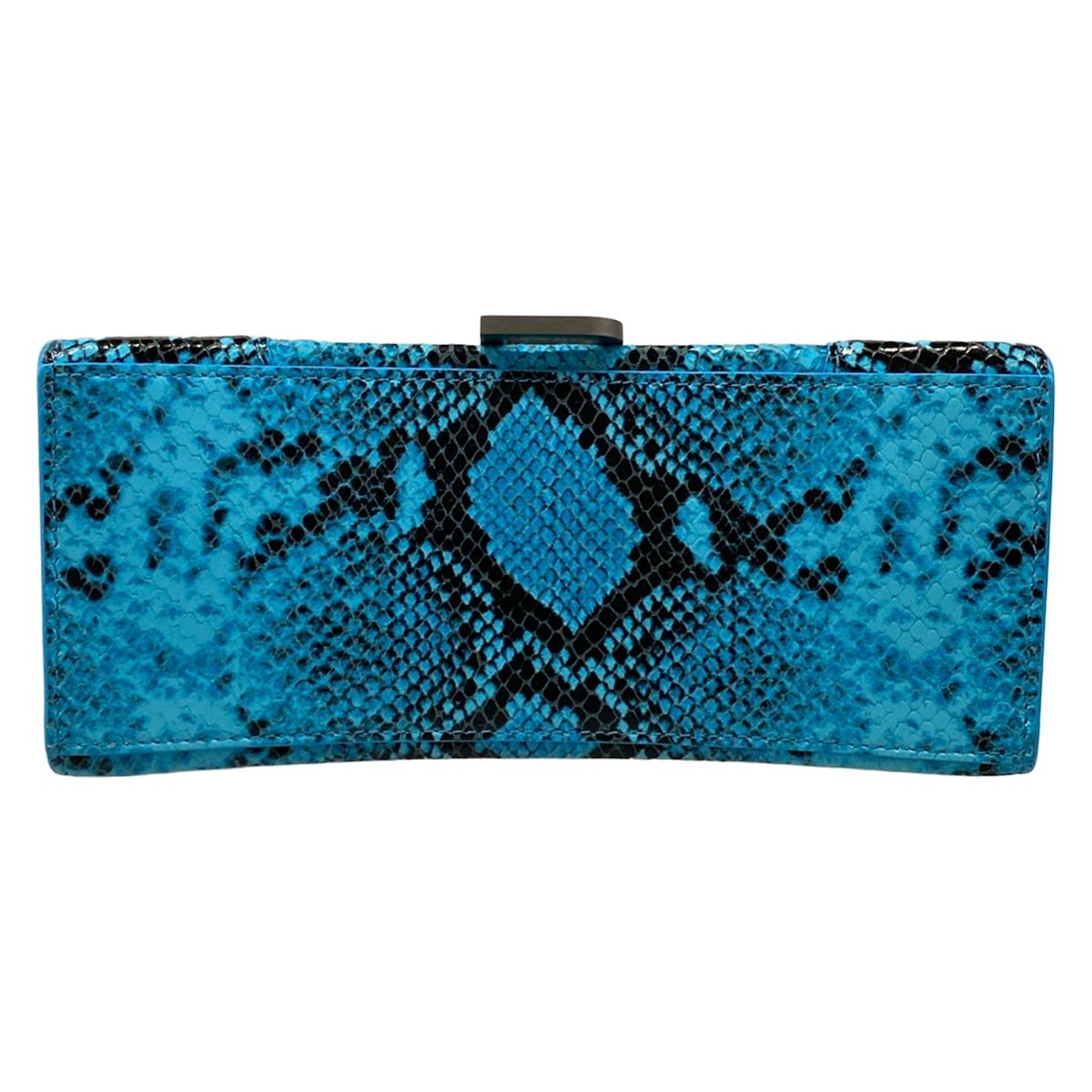 Balenciaga Handbag Hour Glass Small Blue Embossed Leather — view 5