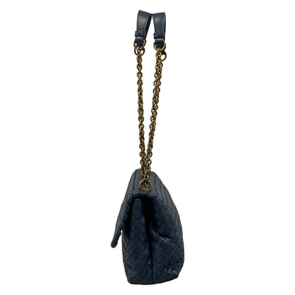 Bottega Veneta Shoulder Bag Small Olympia Navy Chain Leather — view 4