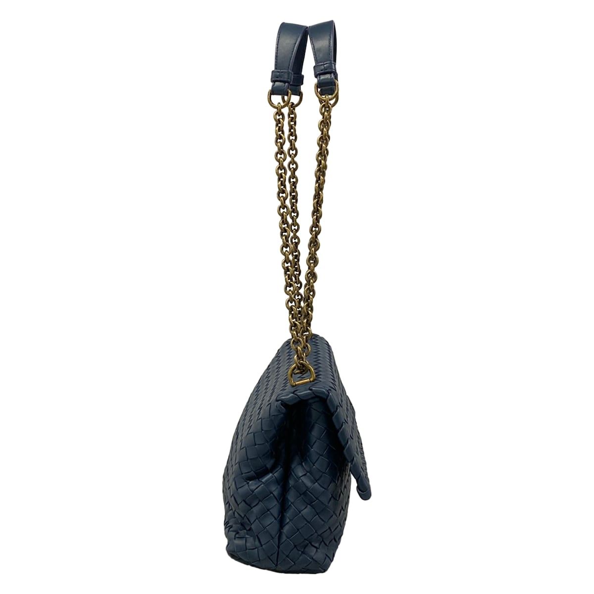 Bottega Veneta Shoulder Bag Small Olympia Navy Chain Leather — view 2