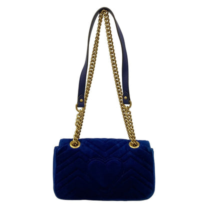 Gucci Shoulder Bag GG Marmont Blue Chain — view 3