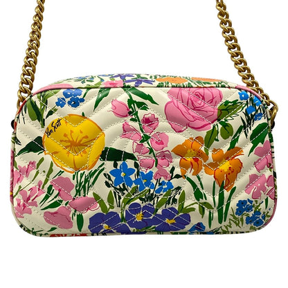 Gucci Shoulder Bag GG Marmont White Ken Scott Limited Edition Floral Leather — view 3