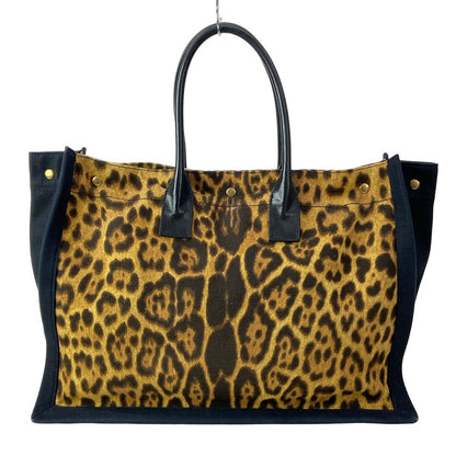 Saint Laurent Paris Tote Rive Gauche Brown Leopard Print Leather — view 3