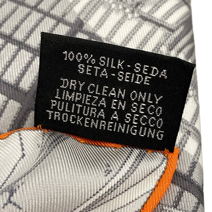 Hermes Scarf Carre 90 Gray Light Blue Multi le Grand Prix du Faubourg — view 4