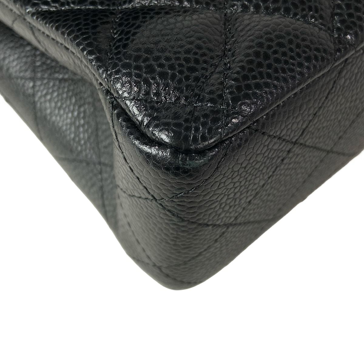 Chanel Shoulder Bag Double Flap Quilted Black Gold Chain — view 7