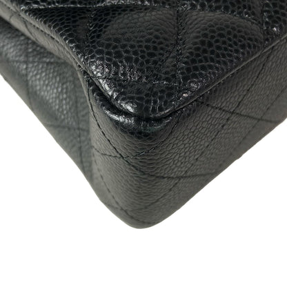 Chanel Shoulder Bag Double Flap Quilted Black Gold Chain — view 7