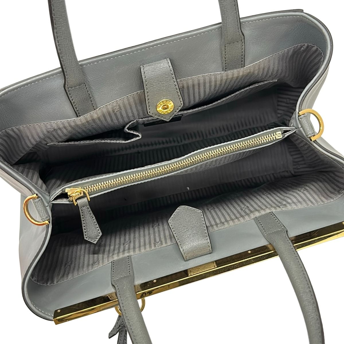 Fendi Tote Toujours Dark Gray Leather — view 7