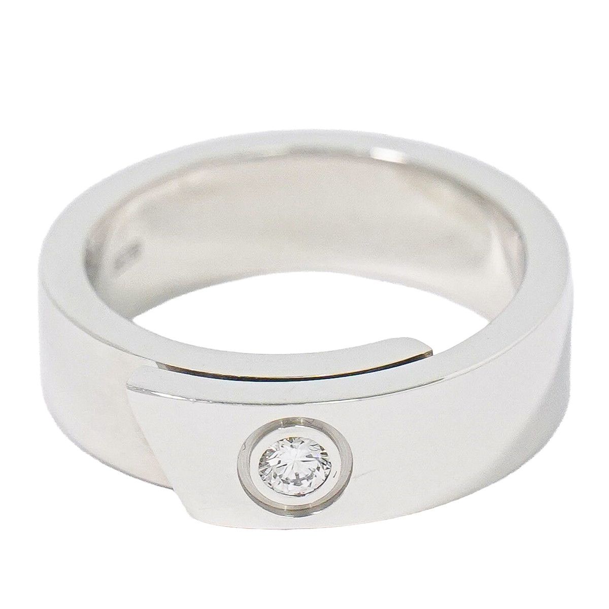 Cartier Diamond 18K White Gold Ring 52 White Anniversary Second