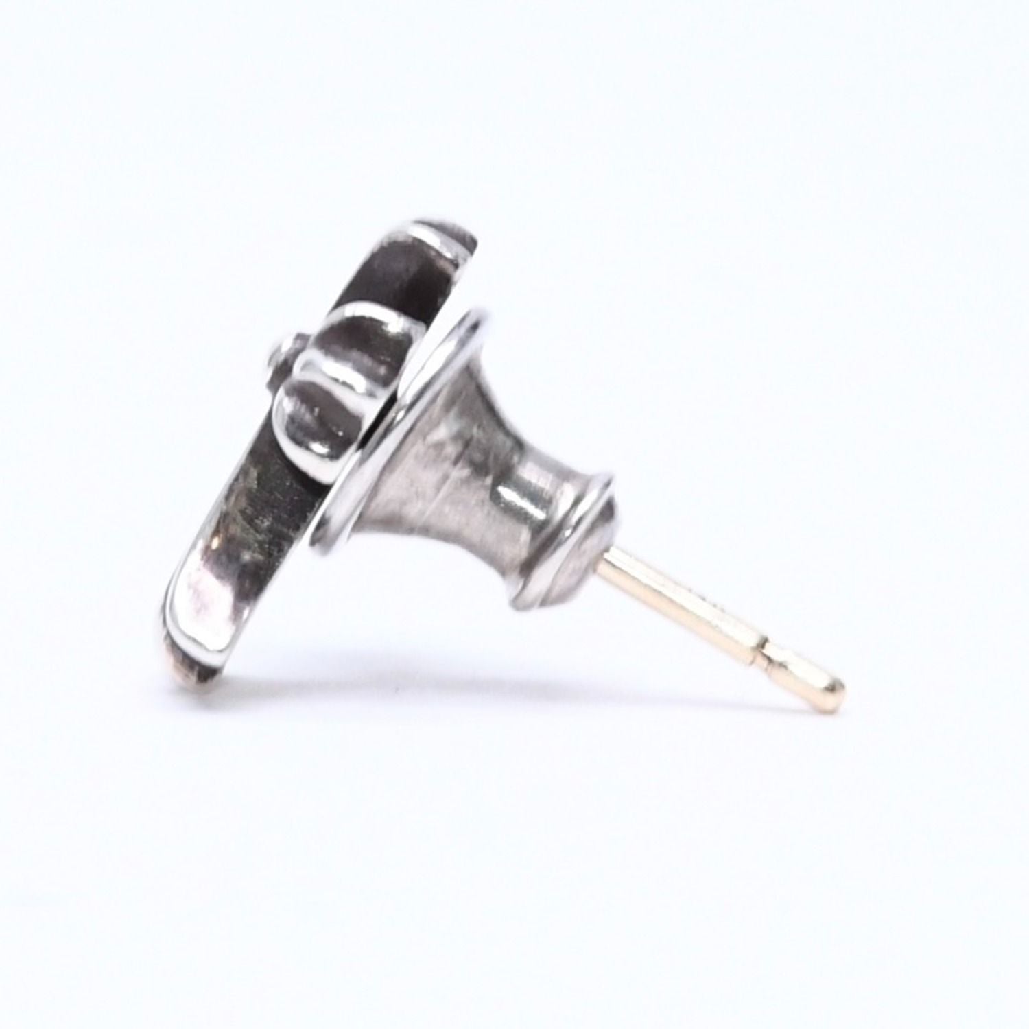 Chrome Hearts Single Earrings CH Crossfat Stud Silver 925 Sterling — view 5
