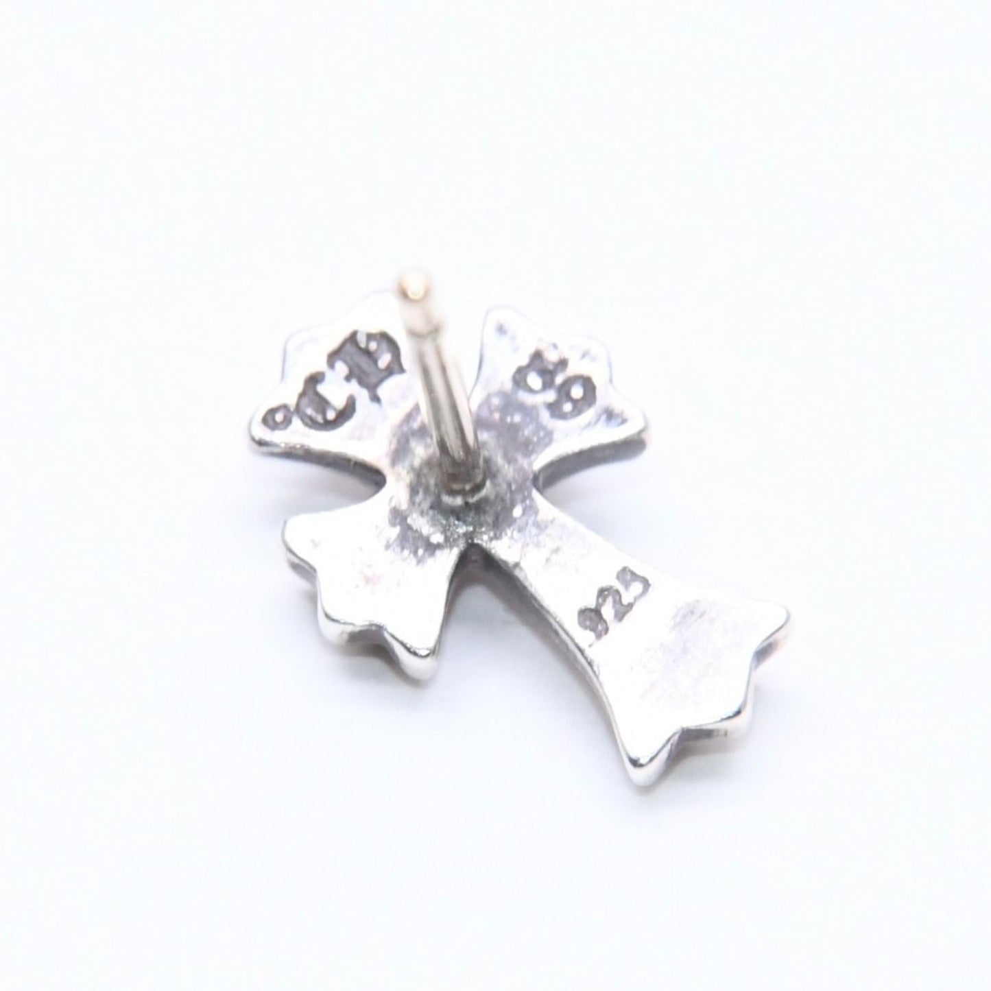 Chrome Hearts Single Earrings CH Crossfat Stud Silver 925 Sterling — view 8