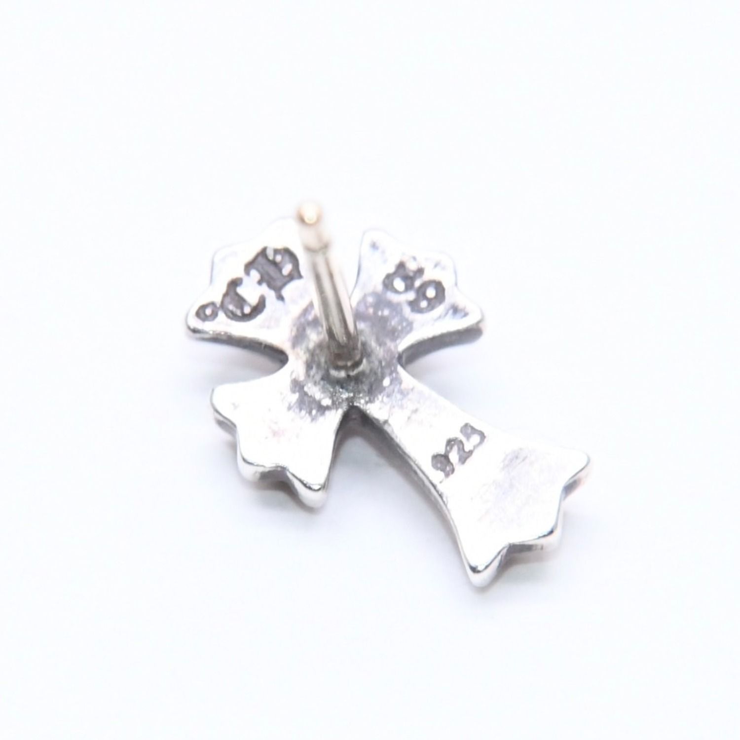 Chrome Hearts Single Earrings CH Crossfat Stud Silver 925 Sterling — view 8