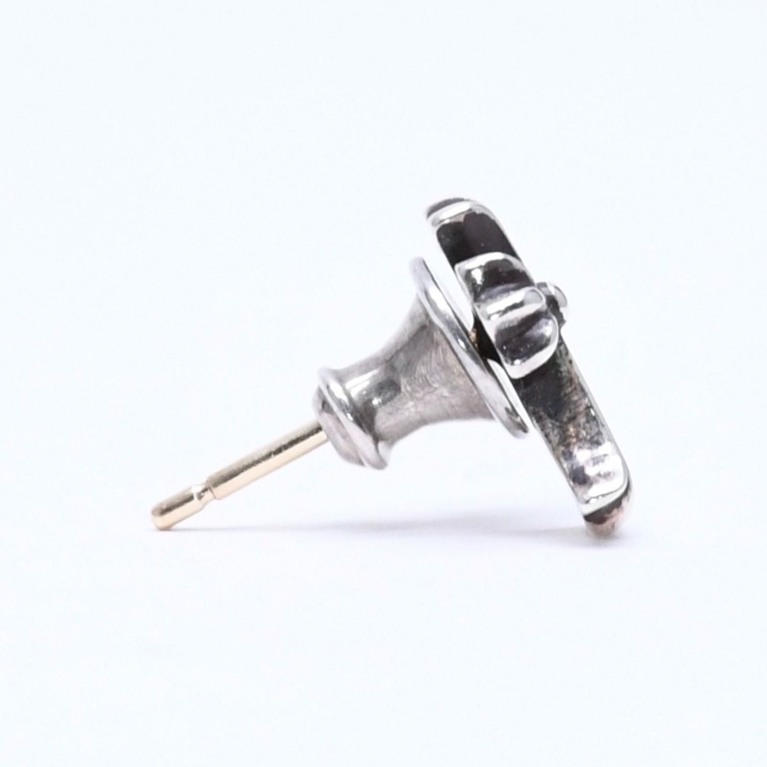 Chrome Hearts Single Earrings CH Crossfat Stud Silver 925 Sterling — view 4