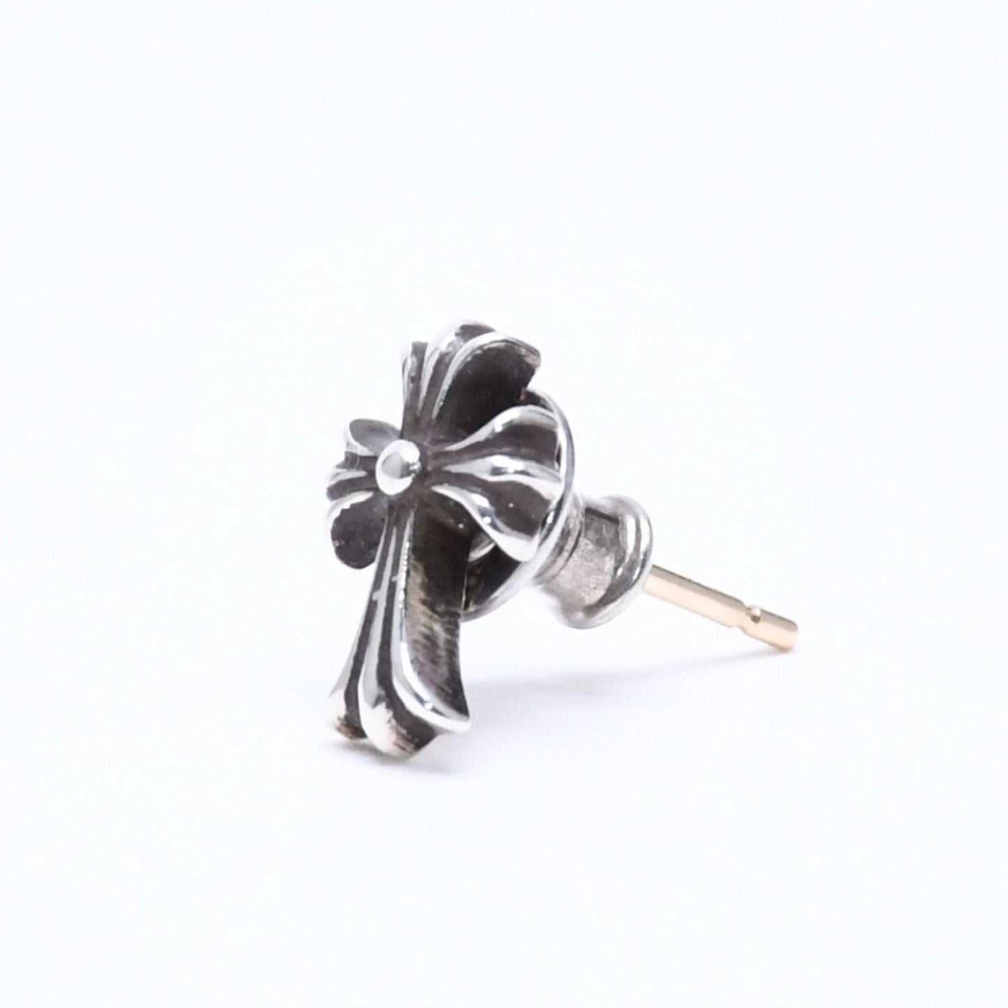 Chrome Hearts Single Earrings CH Crossfat Stud Silver 925 Sterling — view 2