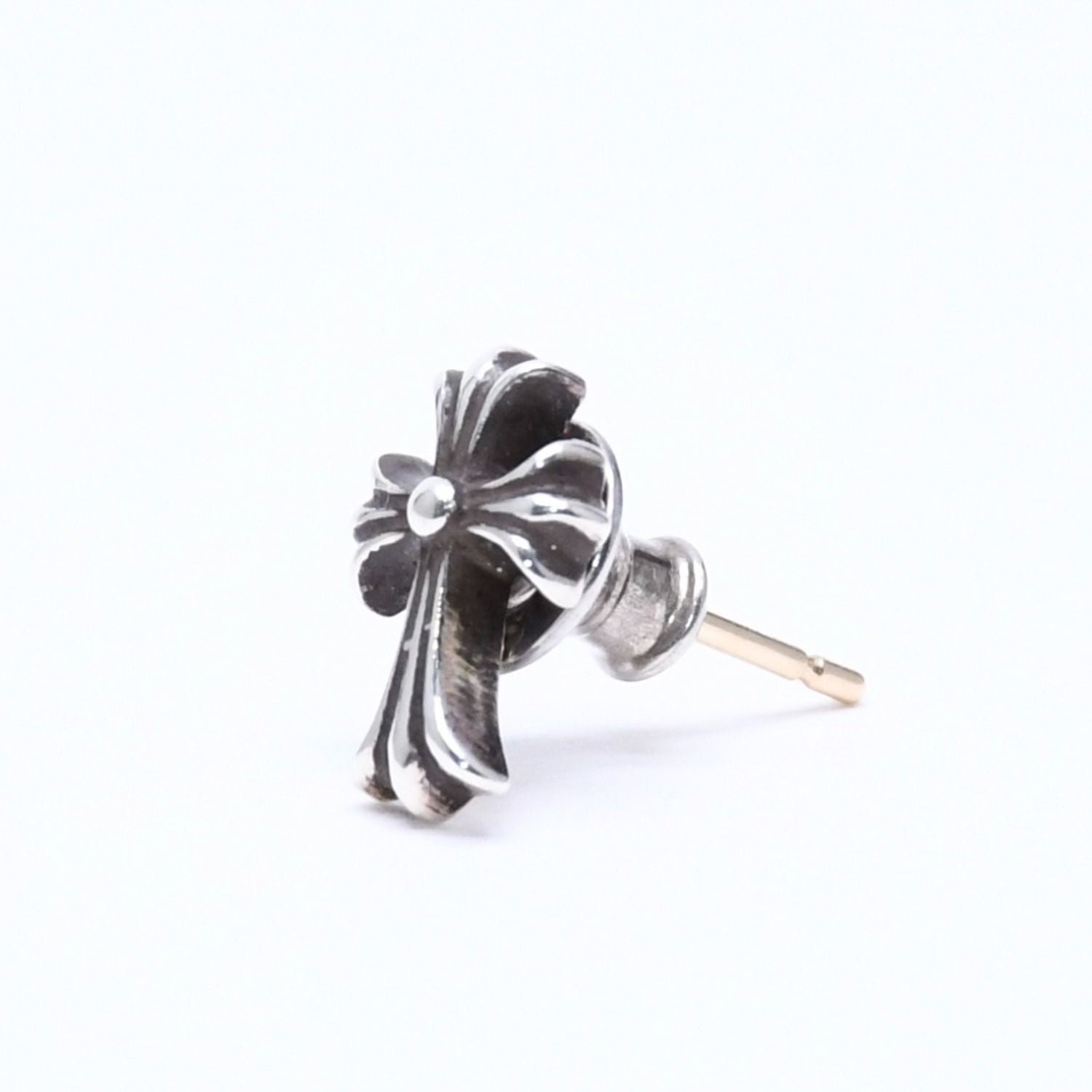 Chrome Hearts Single Earrings CH Crossfat Stud Silver 925 Sterling — view 2