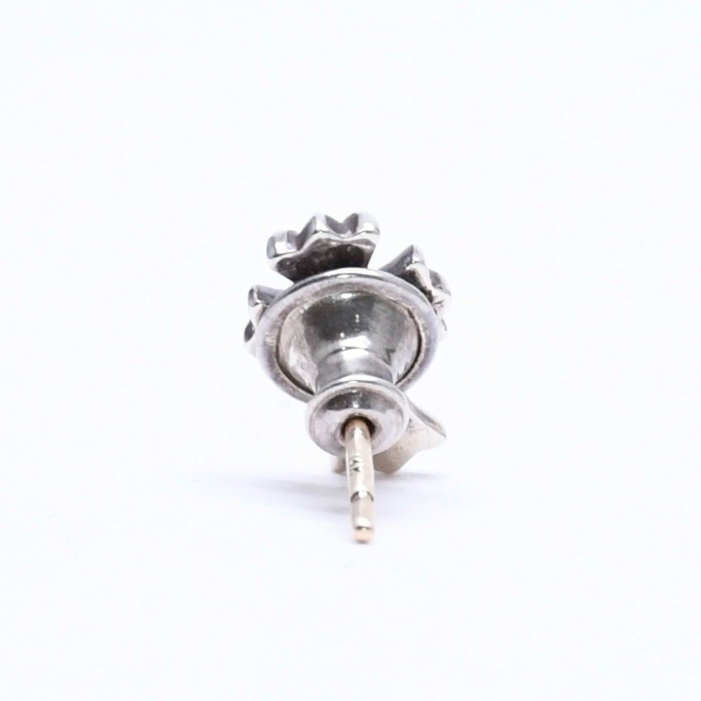 Chrome Hearts Single Earrings CH Crossfat Stud Silver 925 Sterling — view 6